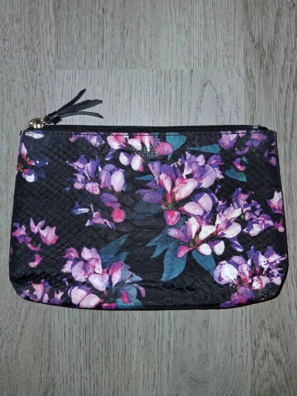 Victoria's Secret Makeup Bags Cosmetic Case Zipper Pouch Leopard Print Floral